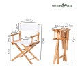Custom Luxus Aluminium Folding Maskenbildner Wood Folding Director Stühle, Regisseur Gartenstuhl